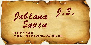 Jablana Savin vizit kartica